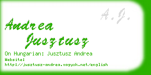 andrea jusztusz business card